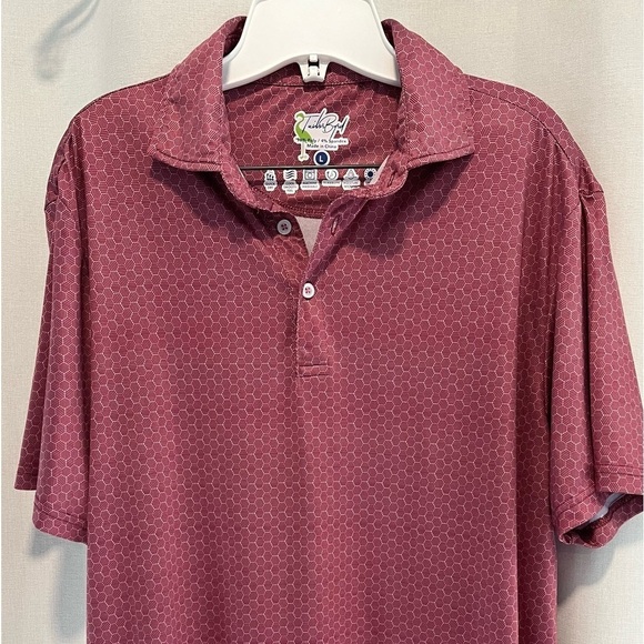 Tailorbyrd Other - Tailor Byrd Performance Polo Burgundy Geometric Men’s L.